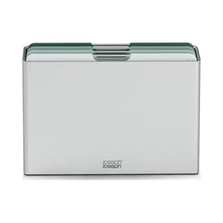 Joseph Joseph Joseph Folio™ Snijplankenset 4-delig – Large – Lichtgroen – Kleurgecodeerd – Met Opbergstand – Rvs Handgrepen
