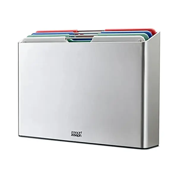 Joseph Joseph Joseph Folio Set Of 4 Chopping Board Set, Slimline Case For Organised Storage, Large- Silver/Coast thumbnail