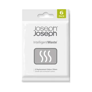 Joseph Joseph Joseph Behälter Für Bioabfall, Intelligent, Aktivkohle-Geruchsfilter, Küchenabfall, 6 Stück, Schwarz