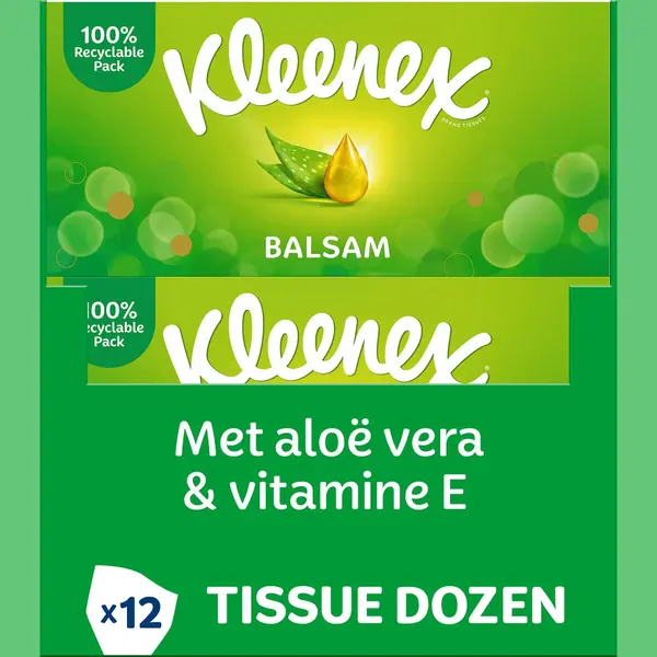 Kleenex Tissues - Balsam - Voordeelverpakking - 12 X 64 Stuks = 768 Zakdoekjes thumbnail