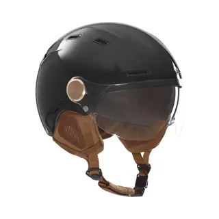 Nox Fietshelm Met Ingebouwd Zonnevizier - Kleur Zwart Glans - Maat M - (59 T/m 61 Cm Hoofdomtrek) - Fietshelm Met Kort Helder Vizier En Getint