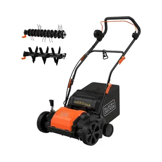 Black + Decker Vertikutierer Black & Decker Elektro Vertikutierer Fahrbar Arbeitsbreite 30 Cm