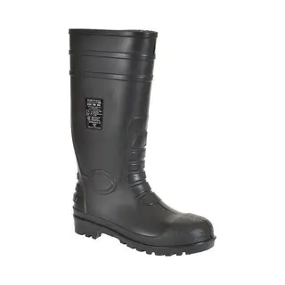 Portwest FW95 Black Steel Toe Capped Unisex Safety Wellingtons, Eu 44