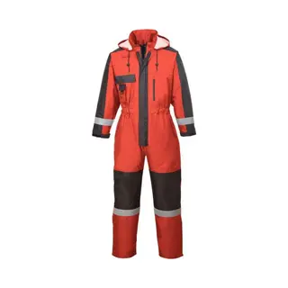 Portwest S585 Men's Hi Vis Winter Work Overalls Waterproof Protective Boiler Suit 300D Polyester Coveralls Durable Thermal Lined Workwear Rain Suit