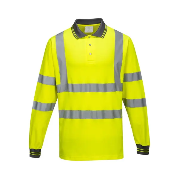 Portwest Hi Vis Cotton Comfort Polo Long Sleeve Shirt thumbnail