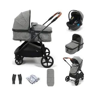 Puggle Monaco Xt 2-in-1 Pushchair With Adjustable Handle Travel System - Graphite Grey