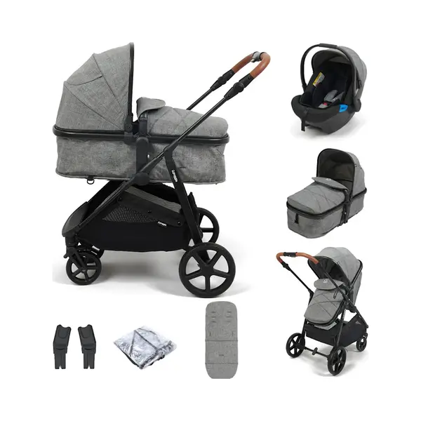 Puggle Monaco Xt 2-in-1 Pushchair With Adjustable Handle Travel System - Graphite Grey thumbnail