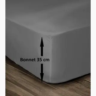 Les Tendances Lovely-home Spannbettlaken Dunkelgrau 180x200 Cm Mit 35 Cm Höhentasche