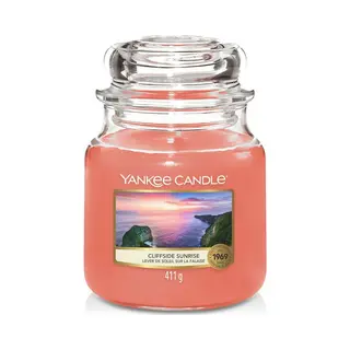 Yankee Candle Cliffside Sunrise Medium Jar wax candle Cylinder Citrus, Fruity, Geranium, Strawberry Pink 1 pc(s)