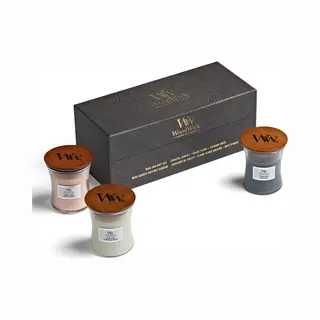 WoodWick 3 Mini Jar Geschenkeset Floral Wachskerze Rund Mehrfarbig 3 Stück