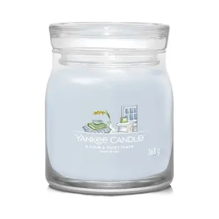Yankee Candle Ein Ruhiger und Stiller Ort Wachskerze Rund Amber, Zedernholz, Jasmin, Mandarine, Moschus, Patchouli, Sandelholz Grau 1 Stück(e)