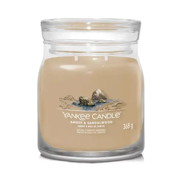 Yankee Candle Amber & Sandalwood wax candle Cylinder Amber, Cardamom, Wood Brown 1 pc(s) thumbnail
