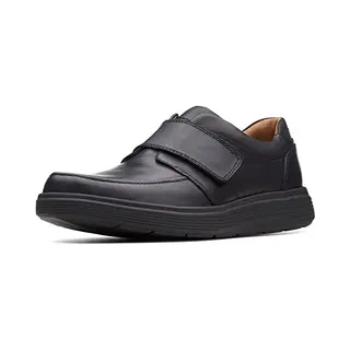 Clarks Herren Un Abode Strap Slipper, Schwarzes Leder, 46 Eu