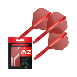 Target Darts K Flex Integrated Dart Flights And Shafts, No.2 Red (Intermediate) | Pack Of 3 K-Flex – No2, Kflex All In One Moulded Dart Flight &