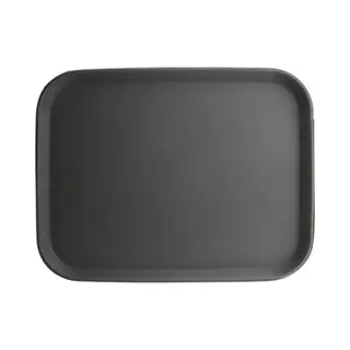 Olympia Kristallon Rechteckiges Tablett Schwarz Anti-Rutsch-Kunststoff - 356x458mm 14x18"