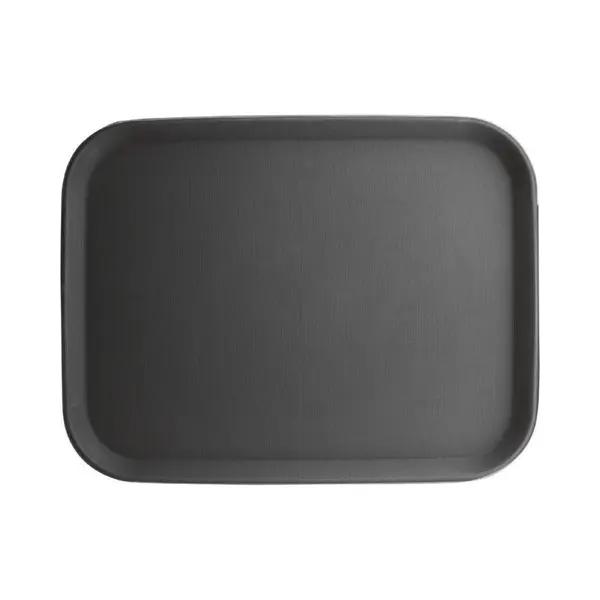 Olympia Kristallon Polypropylene Plastic Non-Slip Tray - Rectangular - 457(W) X 356(D) Mm / 18 X 14 Inch, Black, Slip-Resistant Textured Surface, Fast thumbnail
