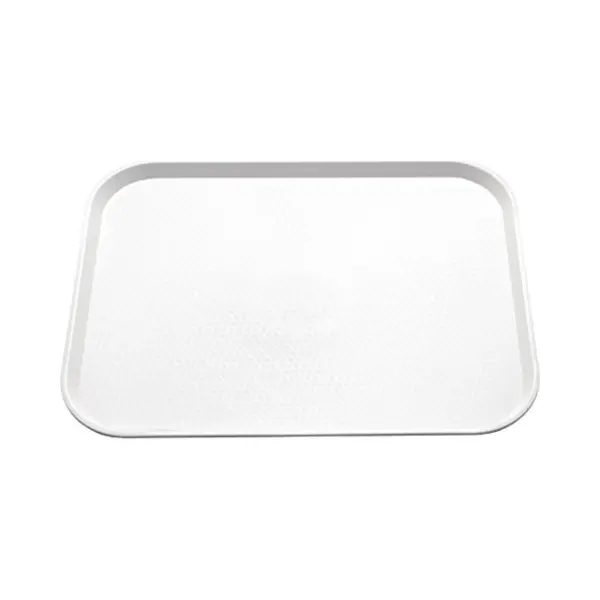 Olympia Kristallon Fast Food Tray, Small Size, 345 X 265 Mm/ 13.5 X 10.5 Inch, White Polypropylene, Plastic Rectangular Restaurant Serving Tray, thumbnail
