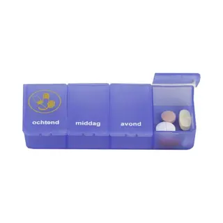 Klein Pillendoosje 1 Dag 4-vaks Blauw