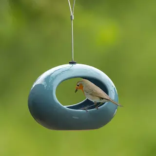 C J Wildlife Cj Wildlife Vogeldrinkschaal Voor Tuinvogels - Selo - Waterschaal Voor Buiten - Keramische Drinkschaal - Hangend - Blauw