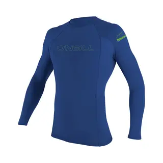 O'Neill Wetsuits Unisex Kids Youth Basic Skins Long Sleeve Rash Guard Shirt, Pacific, 12 Uk
