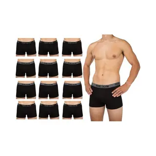Pierre Calvini - Boxershort Heren - Heren Ondergoed - 12 Stuks - Maat L - Zwart - Boxershorts Korte