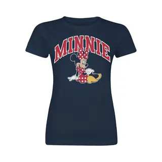Mickey Mouse Minnie Mouse Sitting T-Shirt Navy