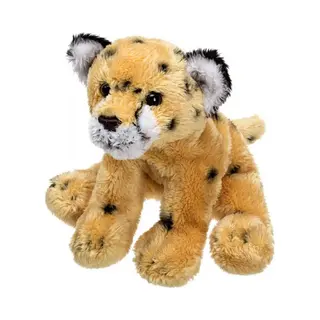 Suki Gifts Pluche Cheetah/jachtluipaard Knuffeldier - 13 Cm - Lichtbruin - Jungle Dieren