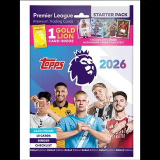 Topps Premier League 2026 Debut Edition Cards Starter Pack (Styles Vary)