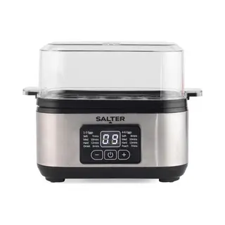 Salter 3 In 1 Digitaler Eierkocher – Elektrischer Omelettmaker, Pochierte Oder Gekochte Eier, 6-Eier-Kapazität, Led-Display, Kompakt, Mit