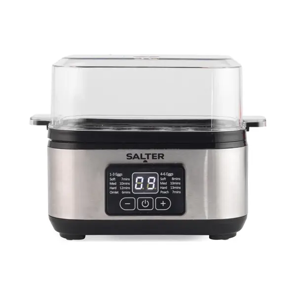 Salter 3 In 1 Digitaler Eierkocher – Elektrischer Omelettmaker, Pochierte Oder Gekochte Eier, 6-Eier-Kapazität, Led-Display, Kompakt, Mit thumbnail