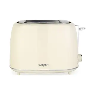 Salter Retro Creme 2-Scheiben-Toaster - 7 Bräunungsstufen, Auftauen, Aufwärmen & Abbrechen, High-Lift, Herausnehmbare Krümelschublade,