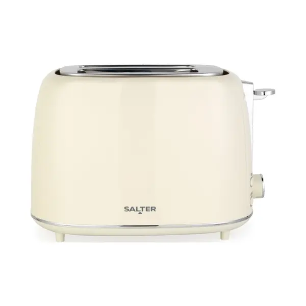Salter Retro Creme 2-Scheiben-Toaster - 7 Bräunungsstufen, Auftauen, Aufwärmen & Abbrechen, High-Lift, Herausnehmbare Krümelschublade, thumbnail