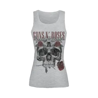 Guns N' Roses Flower Skull Top Mottled Grey