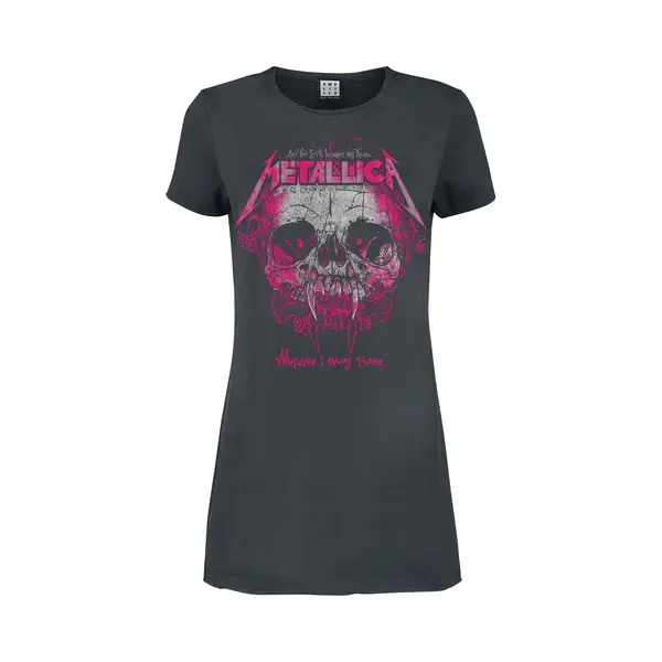 Metallica Amplified Collection - Wherever I May Roam Pink Ink Kurzes Kleid Charcoal In L thumbnail