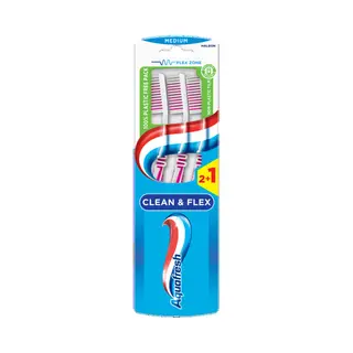 , Aquafresh Tandenborstel Clean&Flex Medium 3 Stuks