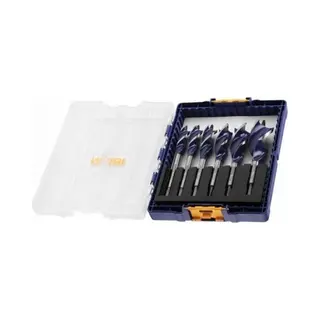 Irwin 6 Piece Blue Groove 6X Tri-Flute Wood Auger Drill Bit Set