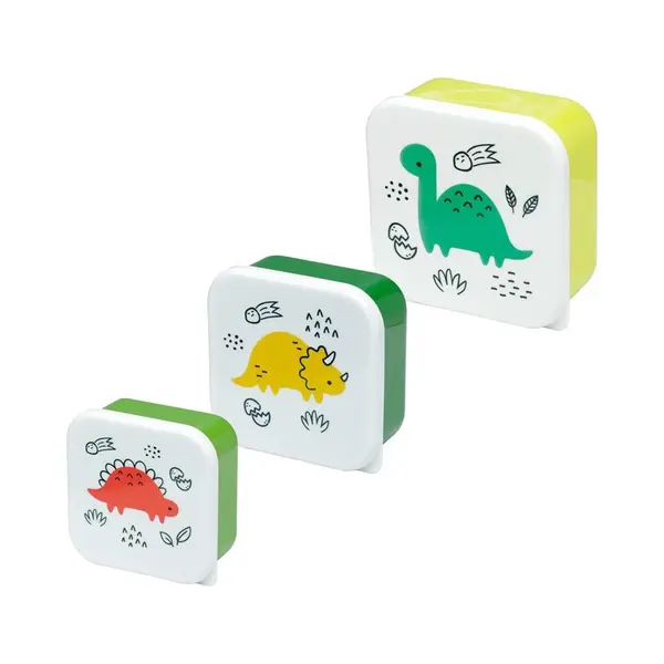 Puckator Dinosauria Jr 3er Set Lunchbox Snack Aufbewahrung S/M/L thumbnail