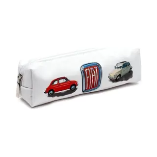 Puckator Fiat 500 Canvas Pencil Case - School Equipment Stuff - Pencil Cases - Large Capacity Preppy Pencil Case - Zipper Pouch - Office Essentials -
