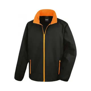 Result R231m Bedruckbare Softshell-Jacke 3XL Schwarz/orange