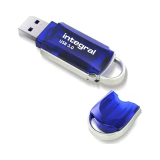 Integral 32GB USB3.0 Drive Courier Blue Up To R-100 W-30 Mbs Usb flash drive Usb Type-A 3.2 Gen 1 (3.1 Gen 1) Blauw, Zilver