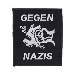 Gegen Nazis Patch - Zwart-wit Polyester Patch