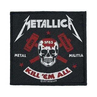 Metallica Metal Militia Patch Schwarz Rot Weiß