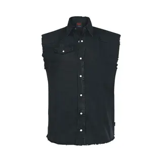 Spiral - Metal Streetwear - Sleeveless Stone Washed Worker Schwarz - M