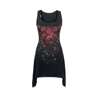 Spiral Blood Rose Top Black