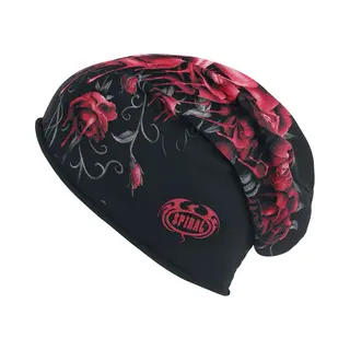 Spiral - Gothic Beanie - Blood Rose - Voor Vrouwen - Zwart