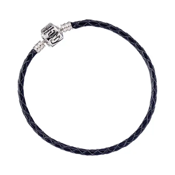 The Carat Shop Leather Harry Potter Charm Bracelet For Slider Charms, Silver, 17cm thumbnail