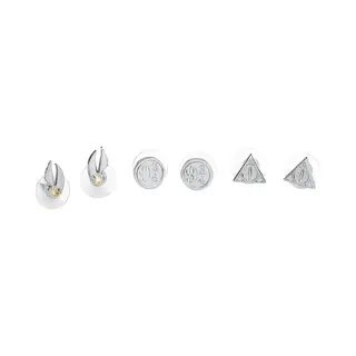 Harry Potter Symbole Ohrstecker-Set Silberfarben
