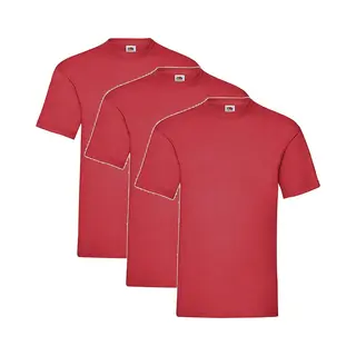 3 Pack - Fruit Of The Loom - Shirts - Kids - Ronde Hals - Maat 152 - Rood
