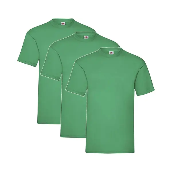 3 Pack - Fruit Of The Loom - Shirts - Kids - Ronde Hals - Maat 104 - Kelly Groen thumbnail
