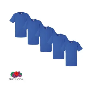 Fruit Of The Loom - 5 Stuks Valueweight T-shirts Ronde Hals - Blauw - M
